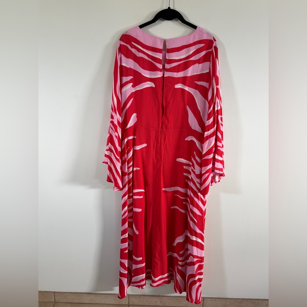 LA DoubleJ dress abstract Red and White Maxi Dress medium - Picture 2 of 7